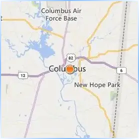 Mississippi University for Women Location Map